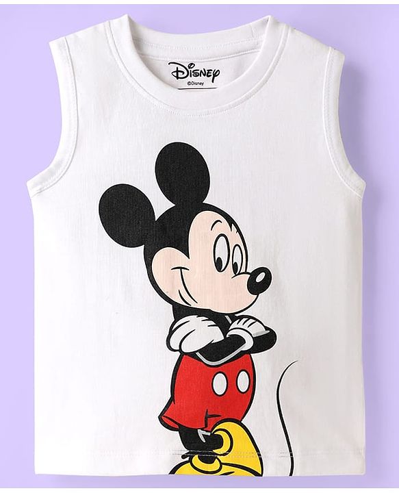 Babyhug Disney Single Jersey Knit Half Sleeves Shirt & T-Shirt With Mickey Mouse Print - Multicolor