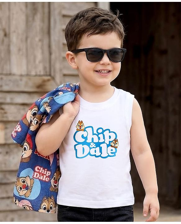Babyhug Disney Cotton Knit Half Sleeves Shirt & T-Shirt With Chip N' Dale Print - Navy Blue