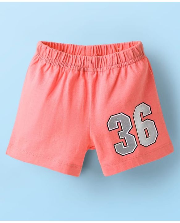 Babyhug Cotton Single Jersey Knit Mid Thigh Shorts With Polka Dots & Number Print Pack Of 2 - Pink & White