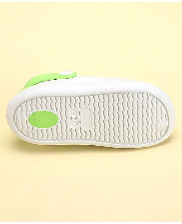 Pine Kids Clogs with Back Strap - White & Green