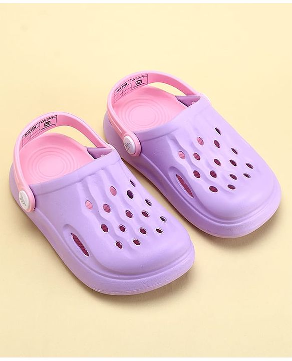 Pine Kids Clogs with Back Strap - Purple & Pink