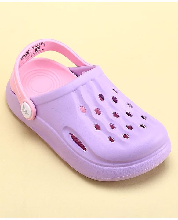 Pine Kids Clogs with Back Strap - Purple & Pink