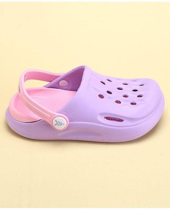 Pine Kids Clogs with Back Strap - Purple & Pink