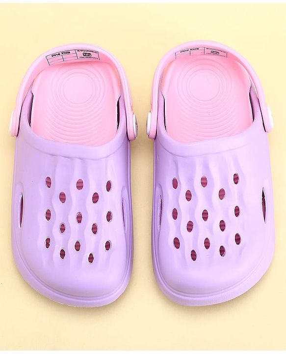Pine Kids Clogs with Back Strap - Purple & Pink