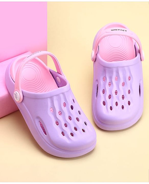 Pine Kids Clogs with Back Strap - Purple & Pink