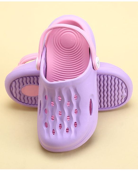 Pine Kids Clogs with Back Strap - Purple & Pink