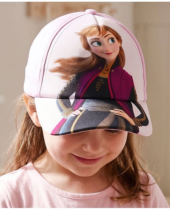 Pine Kids Marvel Cotton Blend Knit Baseball Cap With Frozen Print Pink - Diameter 50 cm
