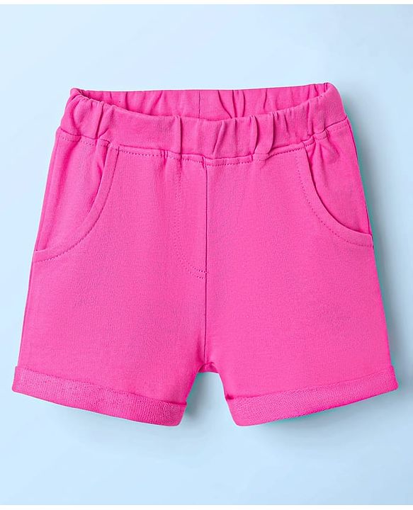 Babyhug Single Jersey Knit Sleeveless Top and Shorts with Bird & Tropical Print- White & Dark Pink