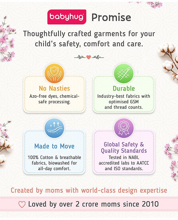 Babyhug 100% Cotton Single Jersey Knit Half Sleeves Cherry Print T-Shirt & Shorts Set with Bow Applique & Sequin Detailing - Red & White