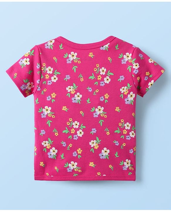 Babyhug 100% Cotton Interlock Knit Front Open Half Sleeves Antibacterial jhablas With Floral Print Pack Of 3 - Yellow Pink & White