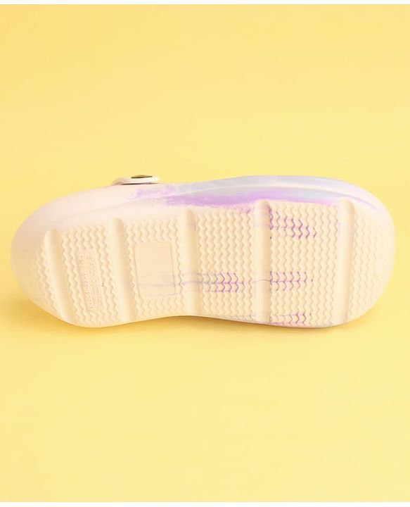 Pine Kids Backstrap Closure Marble Printed Clogs - Purple