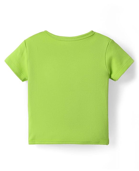 Babyhug 100% Cotton Knit Antibacterial Half Sleeves Front Open jhablas with Vehicle Print & Stripes Pack of 3 - Light Green