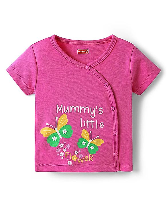 Babyhug 100% Cotton Knit Half Sleeves Antibacterial Front Open jhablas with Floral & Hearts Print Pack of 3 - Pink Lilac & White
