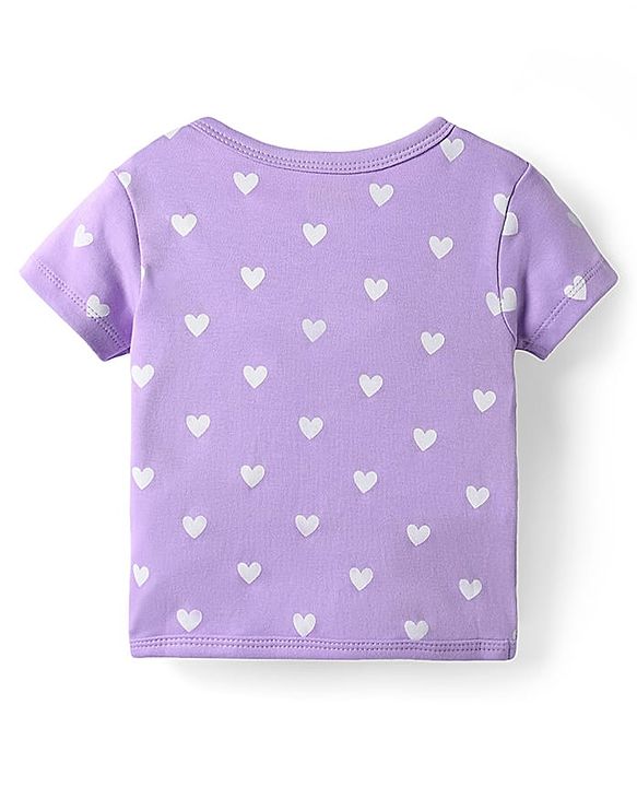 Babyhug 100% Cotton Knit Half Sleeves Antibacterial Front Open jhablas with Floral & Hearts Print Pack of 3 - Pink Lilac & White