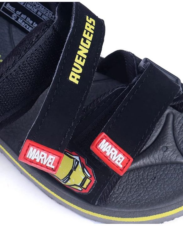 Pine Kids Marvel Velcro Closure Sandals with Iron Man Print -  Black
