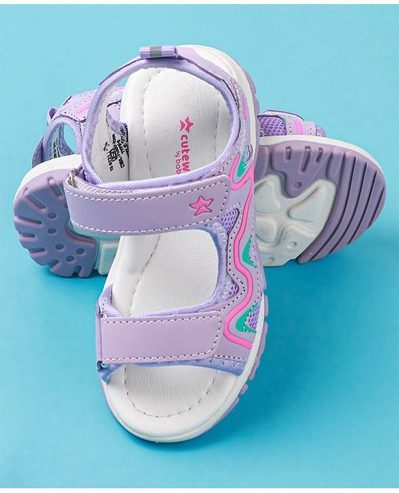 Cute Walk by Babyhug Sandals with Velcro Closure - Purple