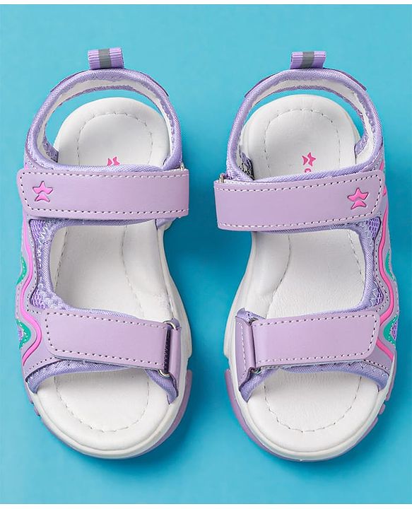 Cute Walk by Babyhug Sandals with Velcro Closure - Purple