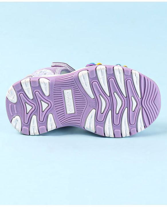 Cute Walk by Babyhug Sandals With Velcro Closure & Floral Applique - Purple