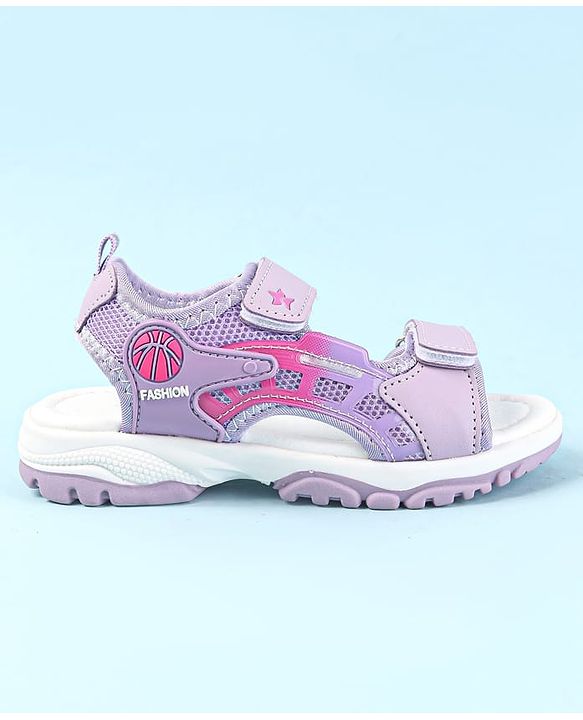 Cute Walk by Babyhug Solid Colour & Velcro Closure Sandals - Purple