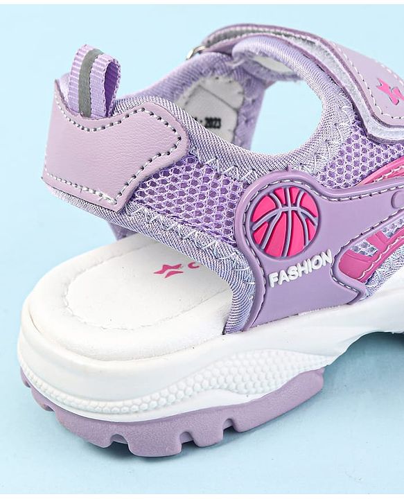Cute Walk by Babyhug Solid Colour & Velcro Closure Sandals - Purple