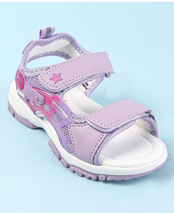 Cute Walk by Babyhug Solid Colour & Velcro Closure Sandals - Purple