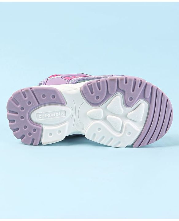 Cute Walk by Babyhug Solid Colour & Velcro Closure Sandals - Purple