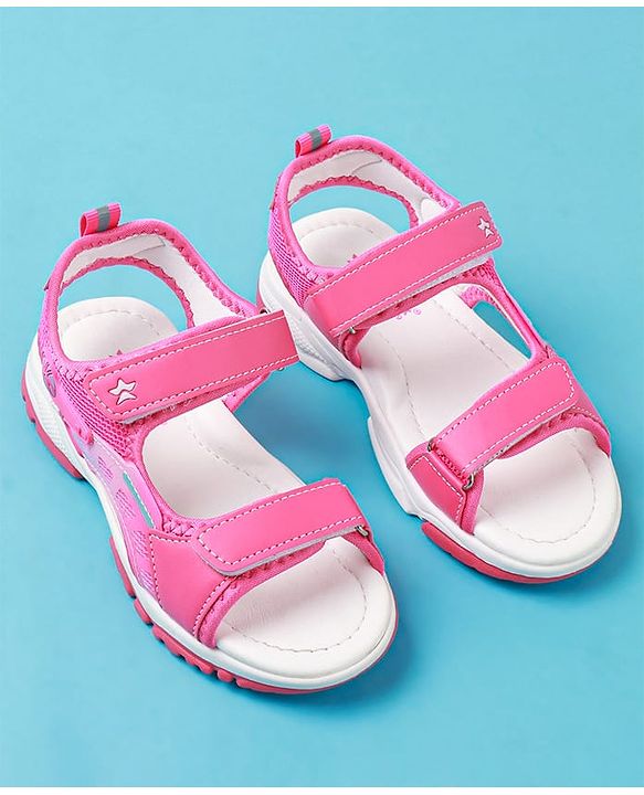 Cute Walk by Babyhug Solid Colour & Velcro Closure Sandals - Purple