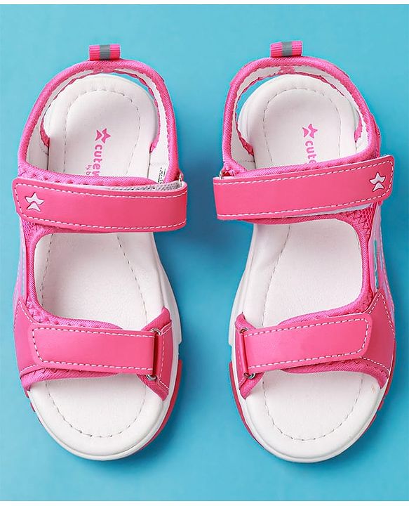 Cute Walk by Babyhug Solid Colour & Velcro Closure Sandals - Purple