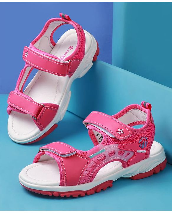 Cute Walk by Babyhug Solid Colour & Velcro Closure Sandals - Purple