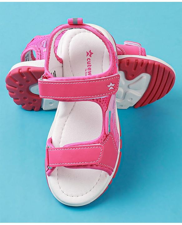 Cute Walk by Babyhug Solid Colour & Velcro Closure Sandals - Purple