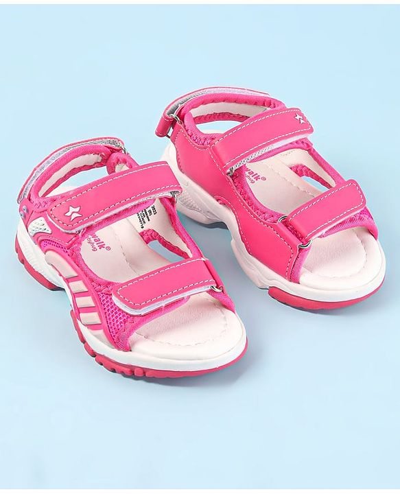 Cute Walk by Babyhug Velcro Closure Sandals - Dark Pink