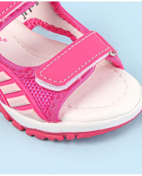 Cute Walk by Babyhug Velcro Closure Sandals - Dark Pink