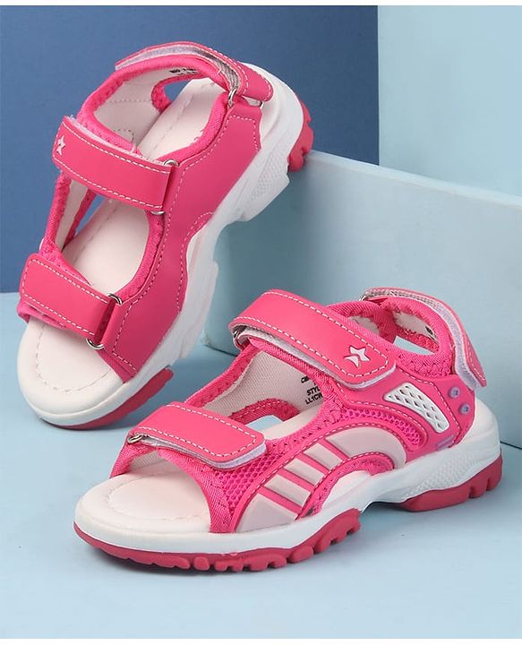 Cute Walk by Babyhug Velcro Closure Sandals - Dark Pink