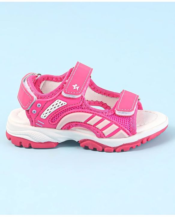 Cute Walk by Babyhug Velcro Closure Sandals - Dark Pink