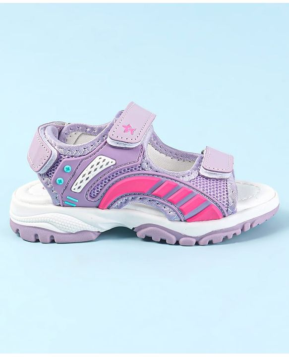 Cute Walk by Babyhug Velcro Closure Sandals - Dark Pink