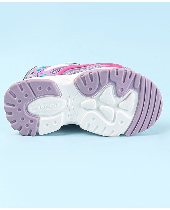 Cute Walk by Babyhug Velcro Closure Sandals - Dark Pink