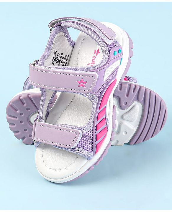 Cute Walk by Babyhug Velcro Closure Sandals - Dark Pink