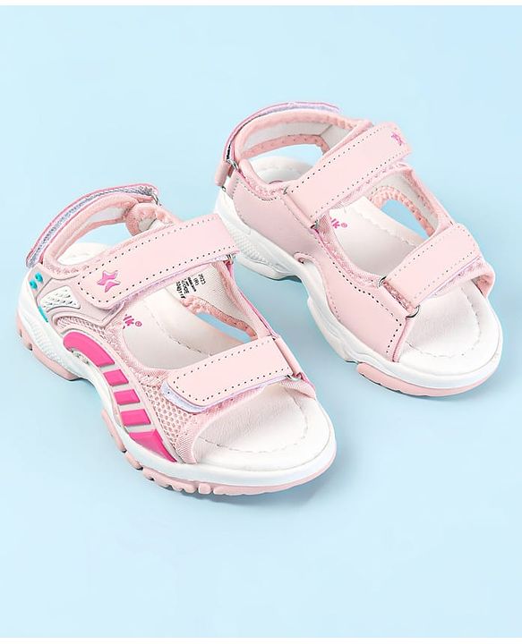 Cute Walk by Babyhug Velcro Closure Sandals - Dark Pink