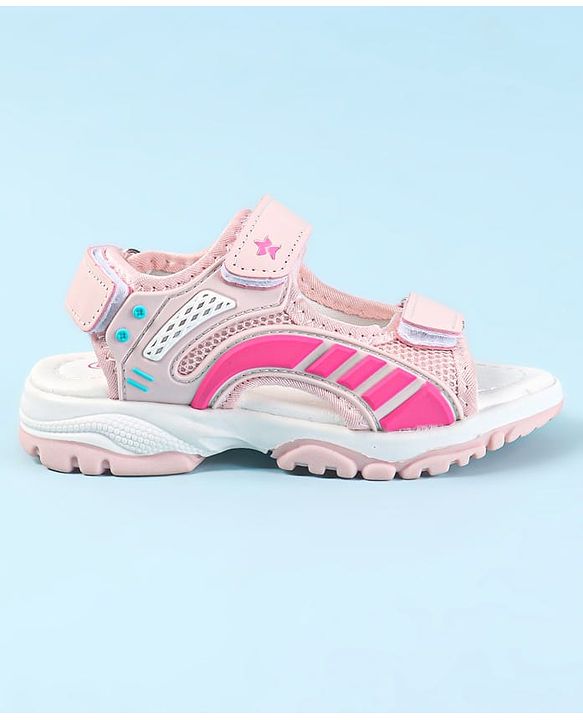 Cute Walk by Babyhug Velcro Closure Sandals - Dark Pink