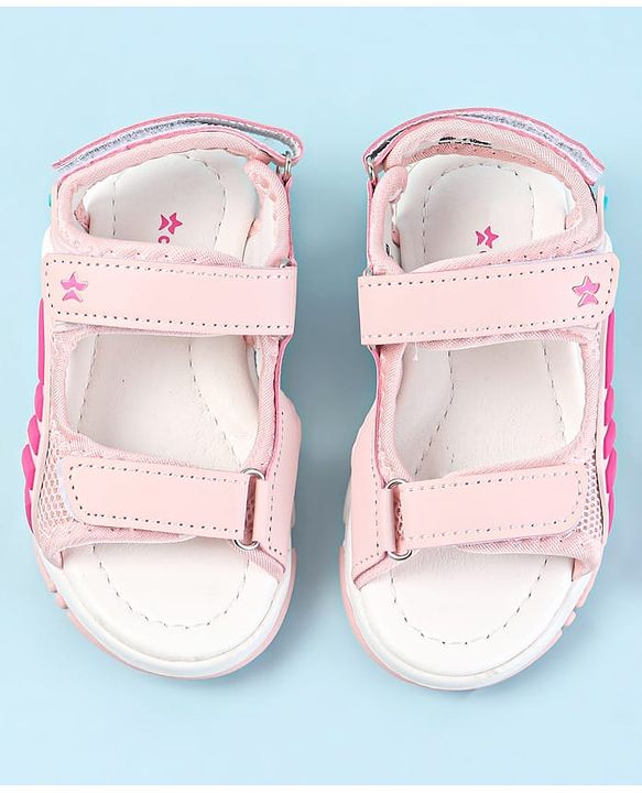 Cute Walk by Babyhug Velcro Closure Sandals - Dark Pink