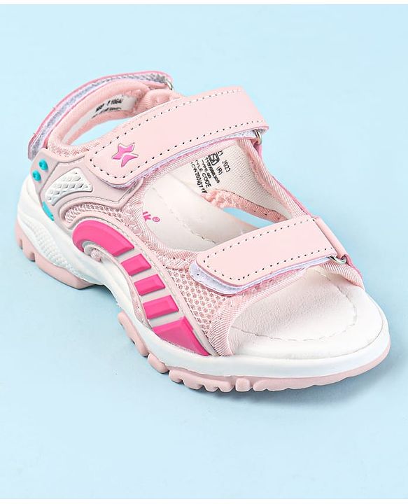 Cute Walk by Babyhug Velcro Closure Sandals - Dark Pink