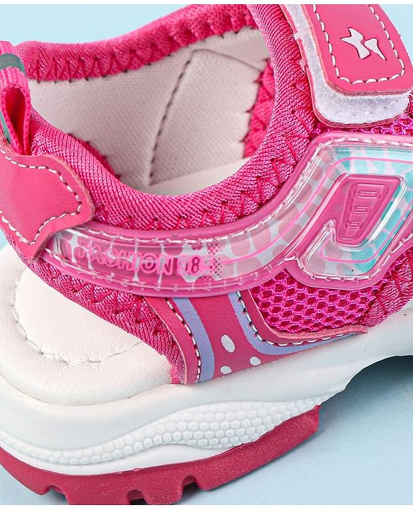 Cute Walk by Babyhug Velcro Closure Sandals with Text Print - Fuchsia