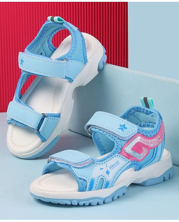 Cute Walk by Babyhug Velcro Closure Sandals with Text Print - Fuchsia