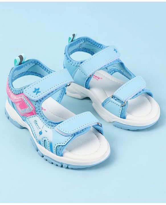 Cute Walk by Babyhug Velcro Closure Sandals with Text Print - Fuchsia