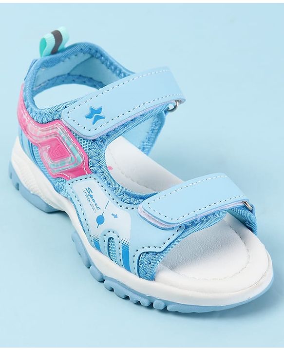 Cute Walk by Babyhug Velcro Closure Sandals with Text Print - Fuchsia