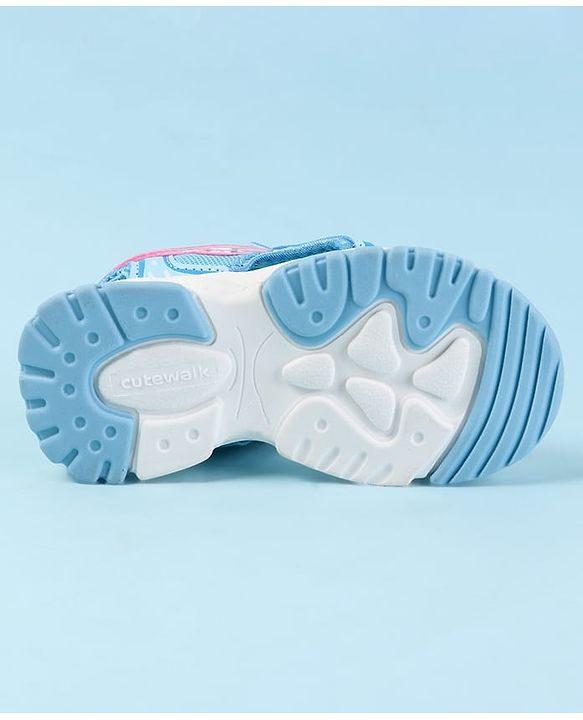 Cute Walk by Babyhug Velcro Closure Sandals with Text Print - Fuchsia