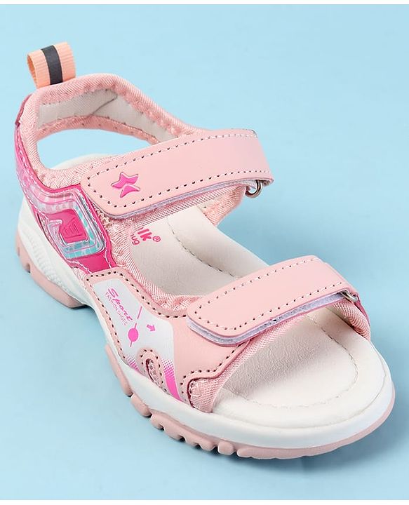 Cute Walk by Babyhug Velcro Closure Sandals with Text Print - Fuchsia