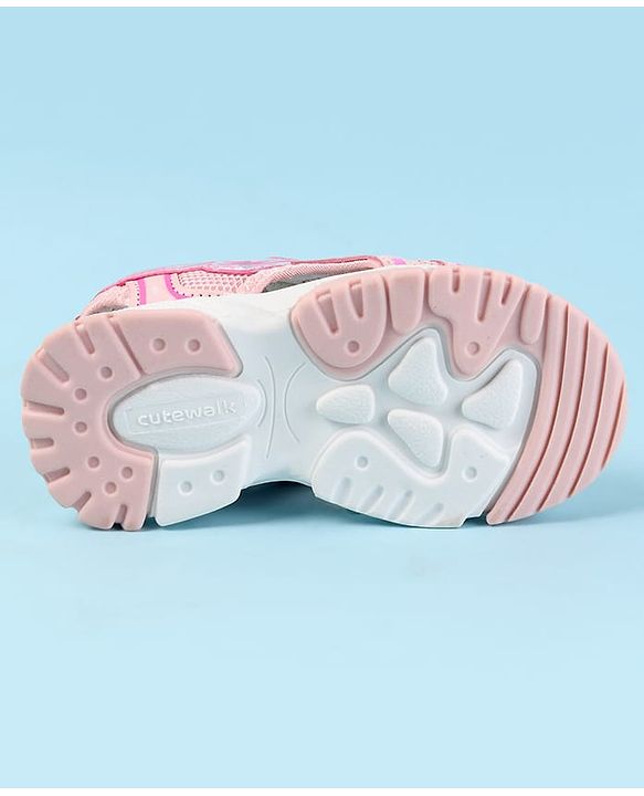 Cute Walk by Babyhug Velcro Closure Sandals with Text Print - Fuchsia