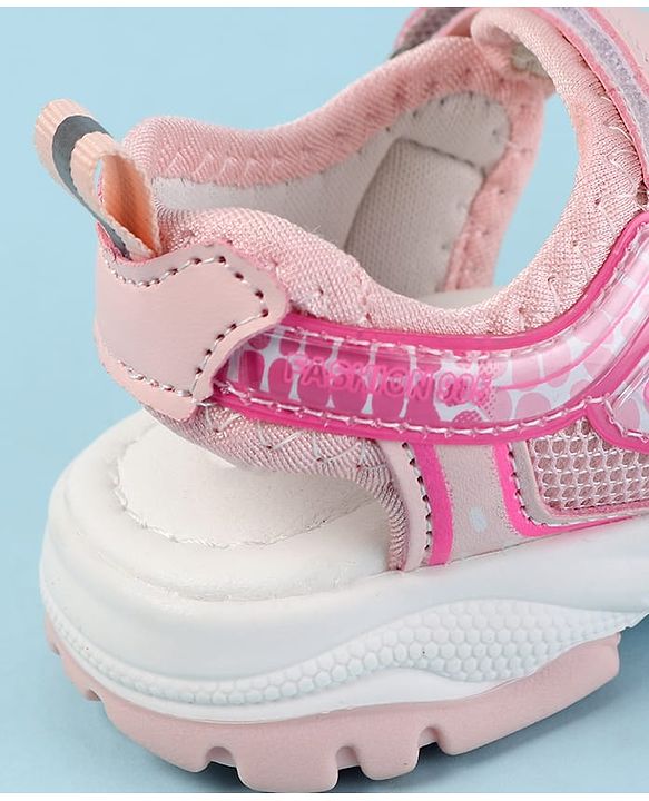Cute Walk by Babyhug Velcro Closure Sandals with Text Print - Fuchsia