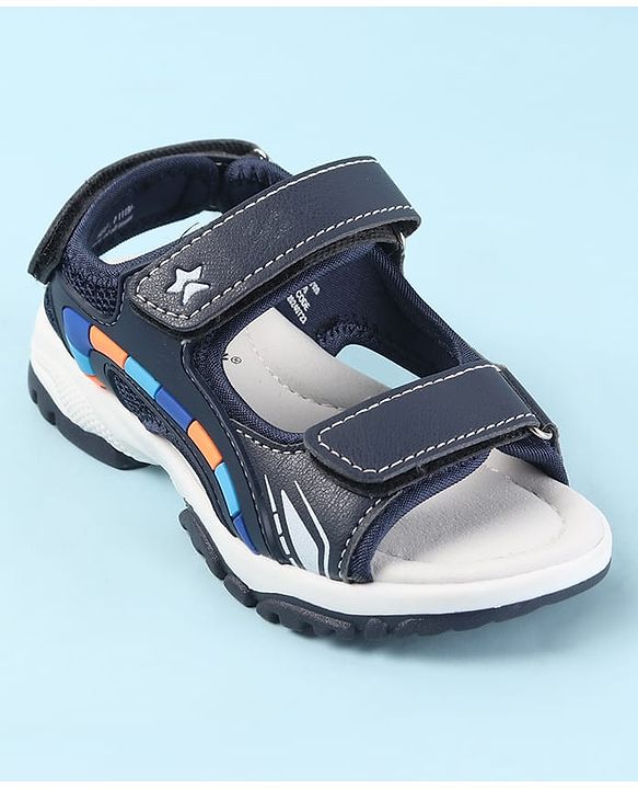 Cute Walk by Babyhug Velcro Closure Sandals with 3D Applique - Navy Blue